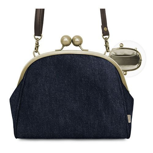 大玉がま口ポシェット【帆布・綿布（アソート）】