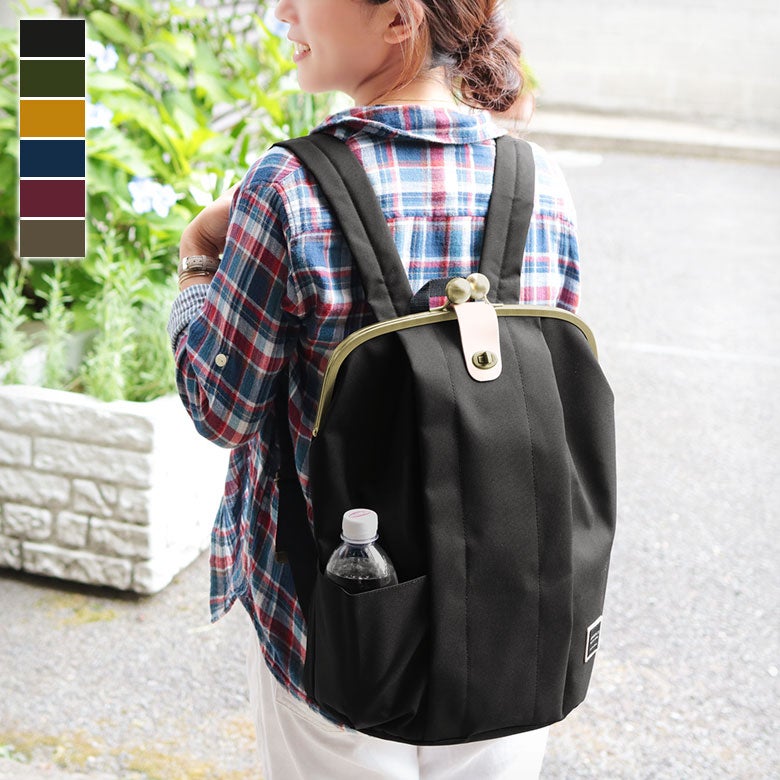 【在庫商品】大玉がま口リュック【コーデュラ（R）】
