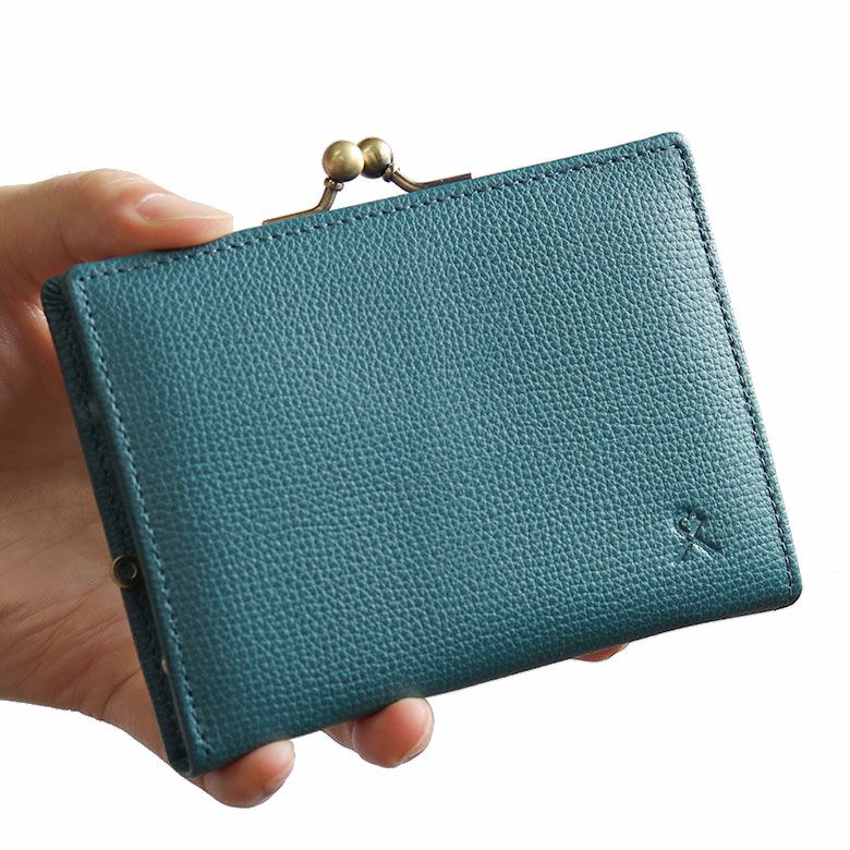 在庫商品】BOX型小銭入れ付きがま口MINI財布【X＿LEATHER WALLET(N