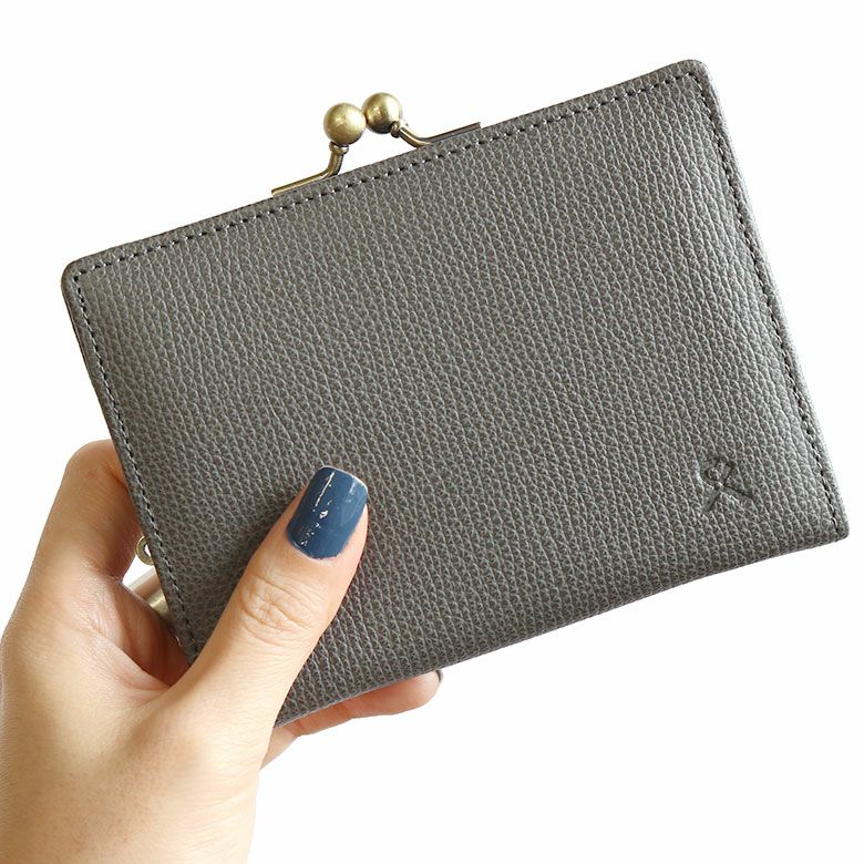 在庫商品】BOX型小銭入れ付きがま口MINI財布【X＿LEATHER WALLET(N