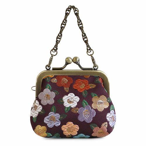 在庫商品】チェーン付き手提げがま口財布（小）【金襴】 [M便 1/6