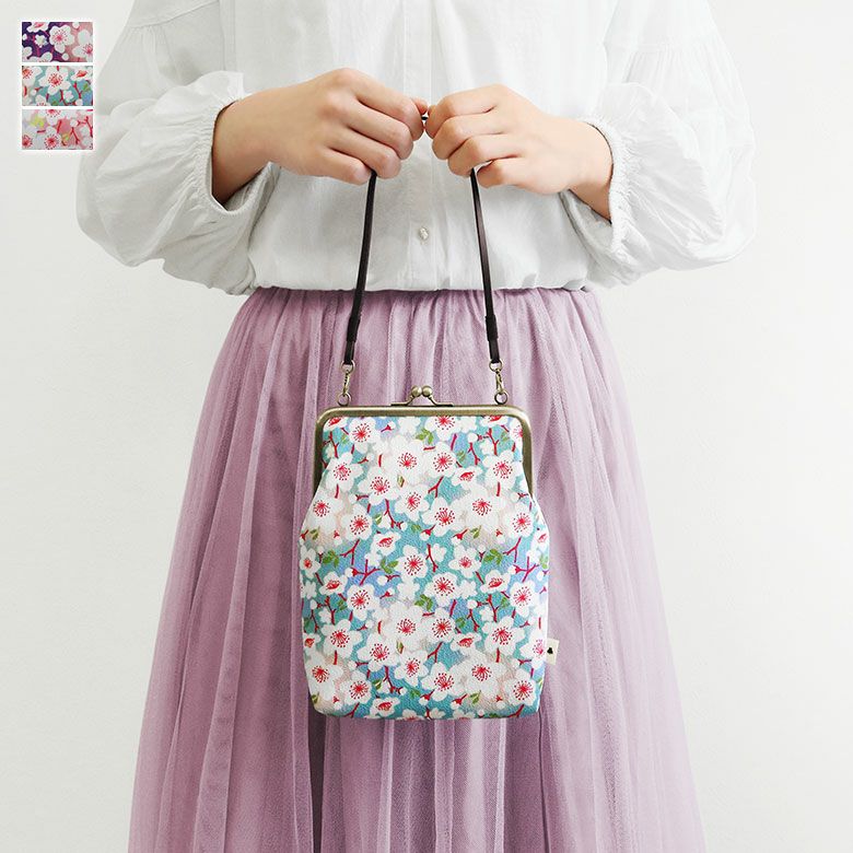 在庫商品】縦型がま口御朱印帳ケース【彩さくら】 [M便 9/10] | がま口