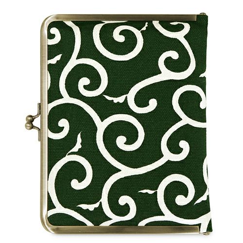 在庫商品】がま口ブックカバー 文庫/A6/360P対応【帆布・唐草/水玉