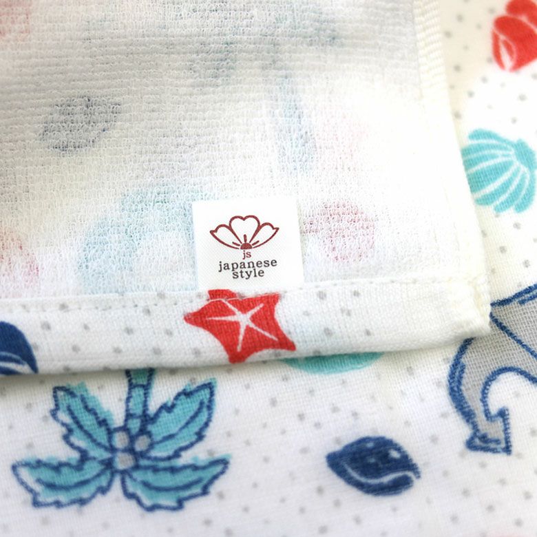 ガーゼ＆タオルの手ぬぐい【いかり】生地表裏