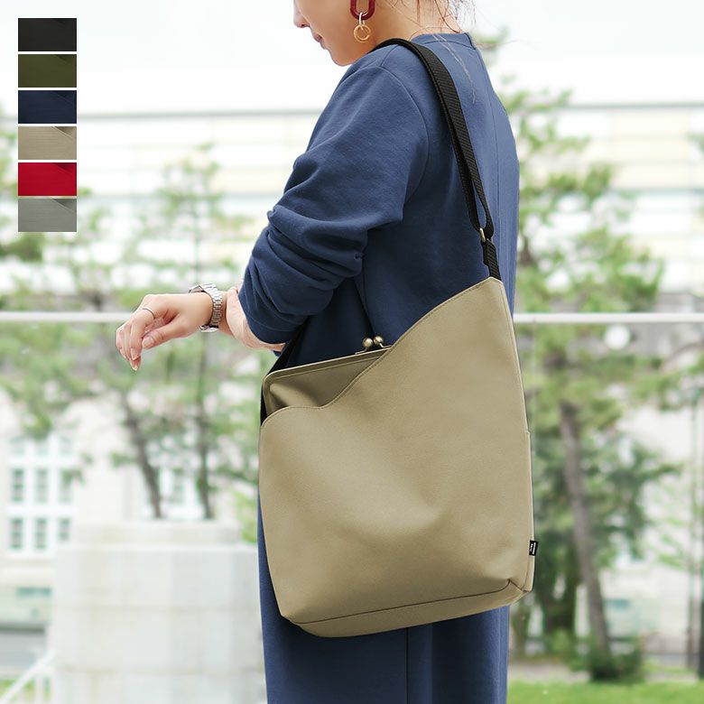 在庫商品】がま口縦型ワンショルダーバッグ【Sarei コーデュラ（R）re