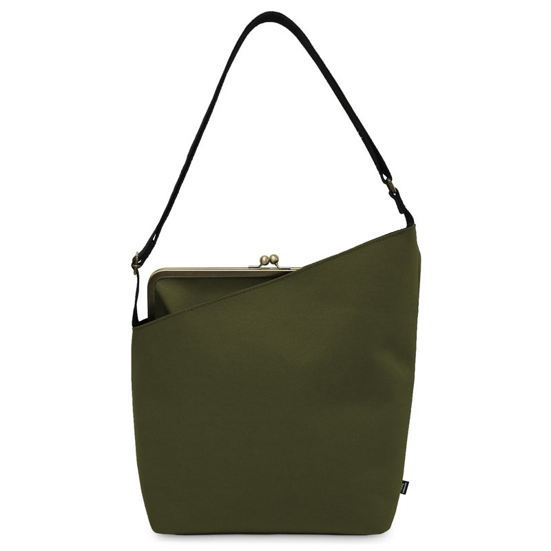 がま口縦型ワンショルダーバッグ【Sarei コーデュラ(R) re/cor(TM)（コーデュラレコー）・MONTANA（N）】