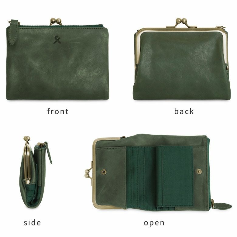 【在庫商品】二つ折り袋がま口財布【X＿LEATHER　WALLET(N)】