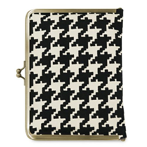 がま口ブックカバー500ページ用 文庫/A6/500P対応【帆布・バードチェック】 