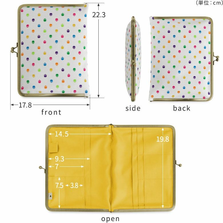在庫商品】ブックカバー型がま口多機能ケース B6/360P対応 【帆布・が