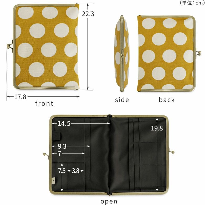 在庫商品】ブックカバー型がま口多機能ケース B6/360P対応 【帆布