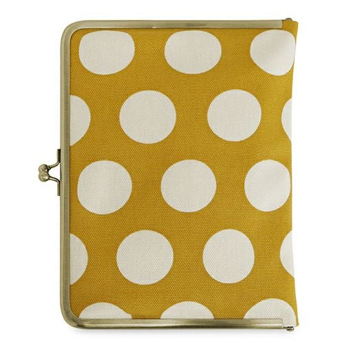 でかドット柄　山吹×白