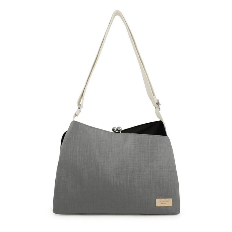 カーキがま口スマートワンショルダーバッグ【Sarei コーデュラ(R) re/cor(TM)（コーデュラレコー）・MONTANA】