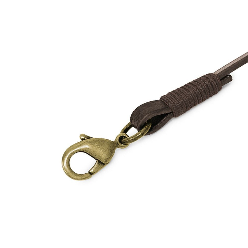 手提げ用 24cmレザー角ヒモ（茶色巻き）