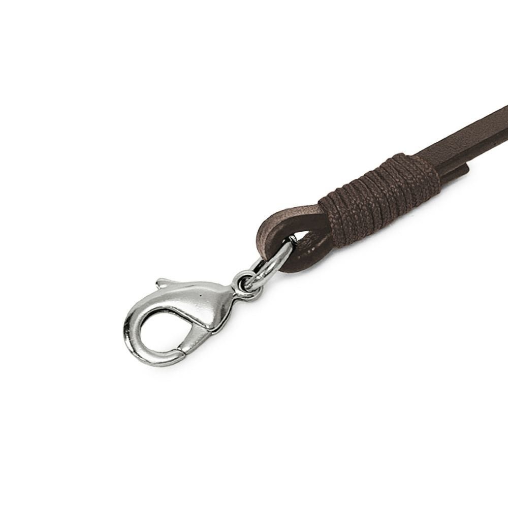 手提げ用 24cmレザー角ヒモ（茶色巻き）