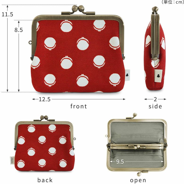 在庫商品】平親子がま口財布【帆布・がまドット柄 大判】[M便 1/3