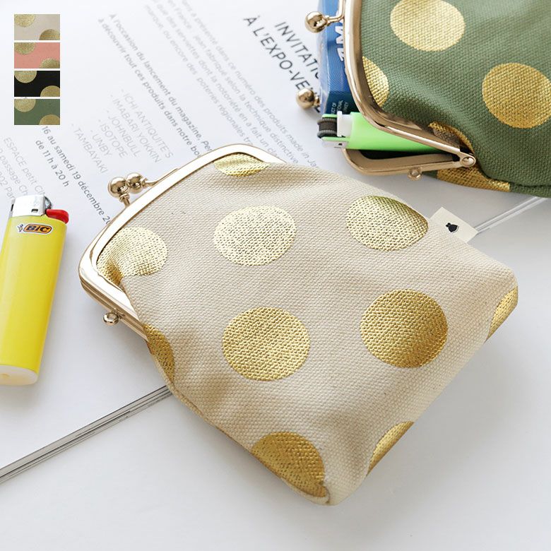 がま口シガレットケース【帆布・HAKUドット】メインイメージ