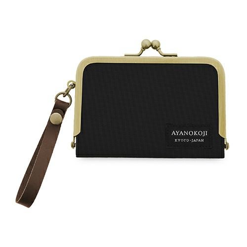 在庫商品】ストラップ付き横型がま口パスケース【コーデュラ（R）】 [M