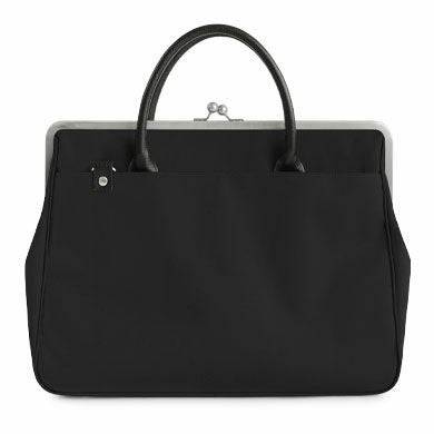 在庫商品】がま口スーツケースバッグ（革ハンドル）【コーデュラ（R