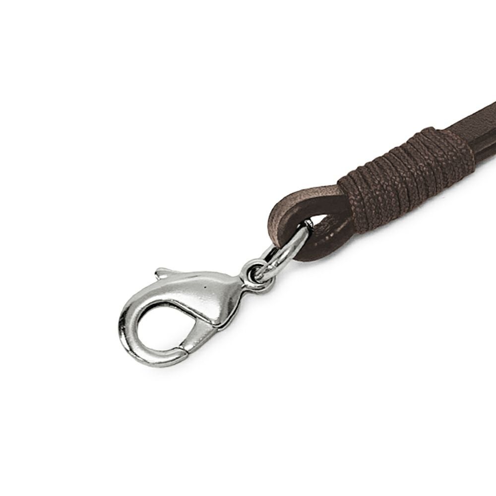 手提げ用 14cmレザー角ヒモ（茶色巻き）