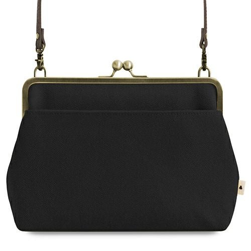 ポケット付きがま口スクエアポシェット【帆布・綿布（アソート）】