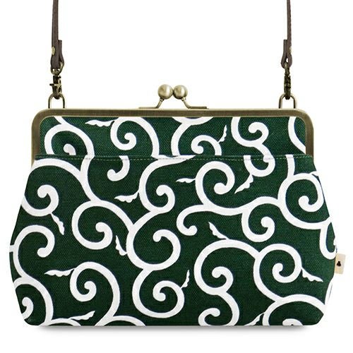 ポケット付きがま口スクエアポシェット【帆布・綿布（アソート）】