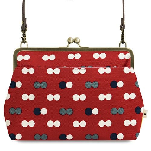 ポケット付きがま口スクエアポシェット【帆布・綿布（アソート）】