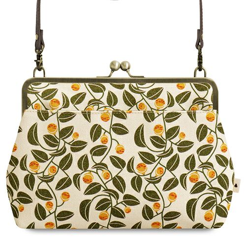 ポケット付きがま口スクエアポシェット【帆布・綿布（アソート）】