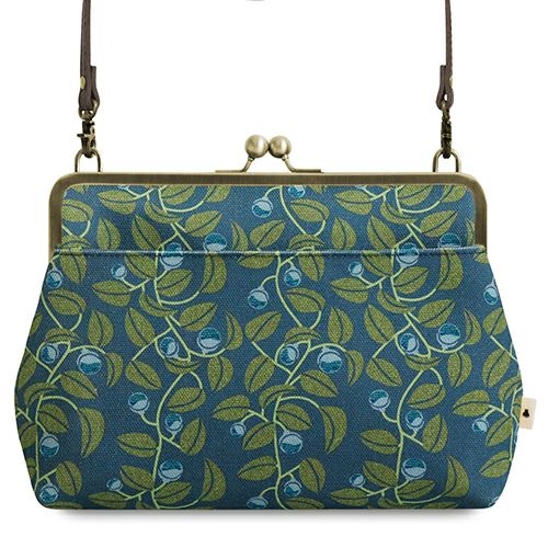 ポケット付きがま口スクエアポシェット【帆布・綿布（アソート）】