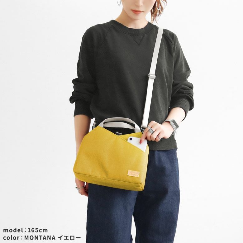 がま口レイヤードショルダーバッグ【Sarei コーデュラ(R) re/cor(TM)（コーデュラレコー）・MONTANA】