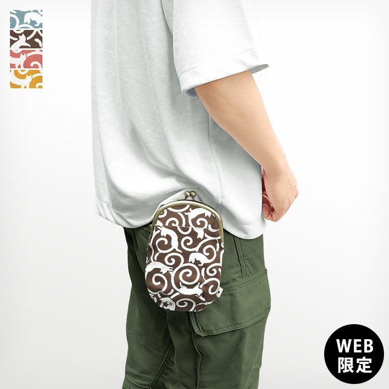 AYANOKOJI あやの小路 がま口チョークポーチ＋（プラス）【ねこ唐草】 メインイメージ