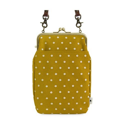 がま口お散歩ポシェット【帆布・水玉】