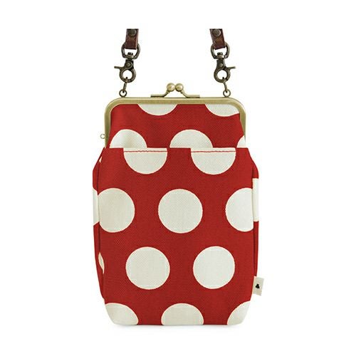 がま口お散歩ポシェット【帆布・水玉】