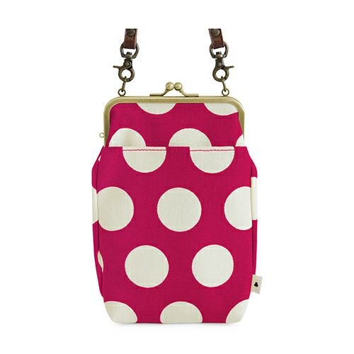 がま口お散歩ポシェット【帆布・水玉】