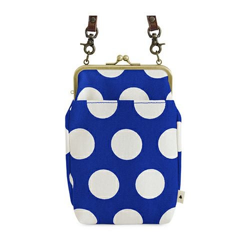 がま口お散歩ポシェット【帆布・水玉】
