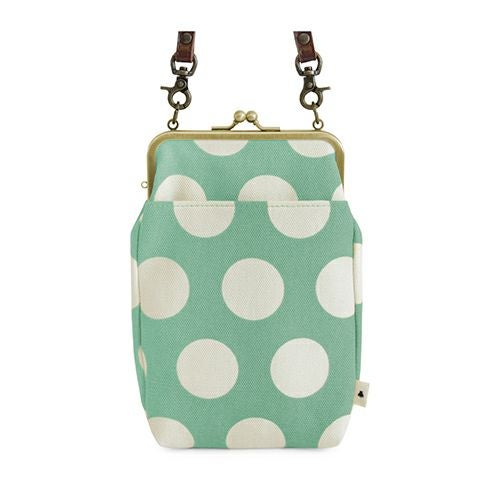 がま口お散歩ポシェット【帆布・水玉】