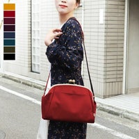 大玉がま口ショルダーバッグ【帆布・無地】メインイメージ