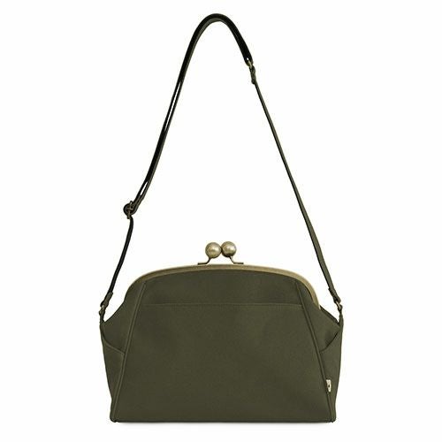 在庫商品】大玉がま口ショルダーバッグ【帆布・無地】 | がま口の専門