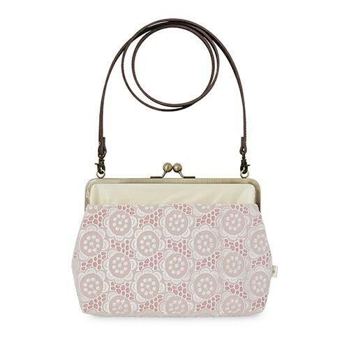 ポケット付きがま口スクエアポシェット【ポリッシュレース】