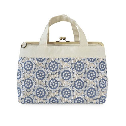 がま口手提げバッグ【ポリッシュレース】