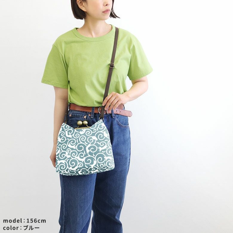 在庫商品】がま口にゃんこポシェット【ねこ唐草】 | がま口の専門店