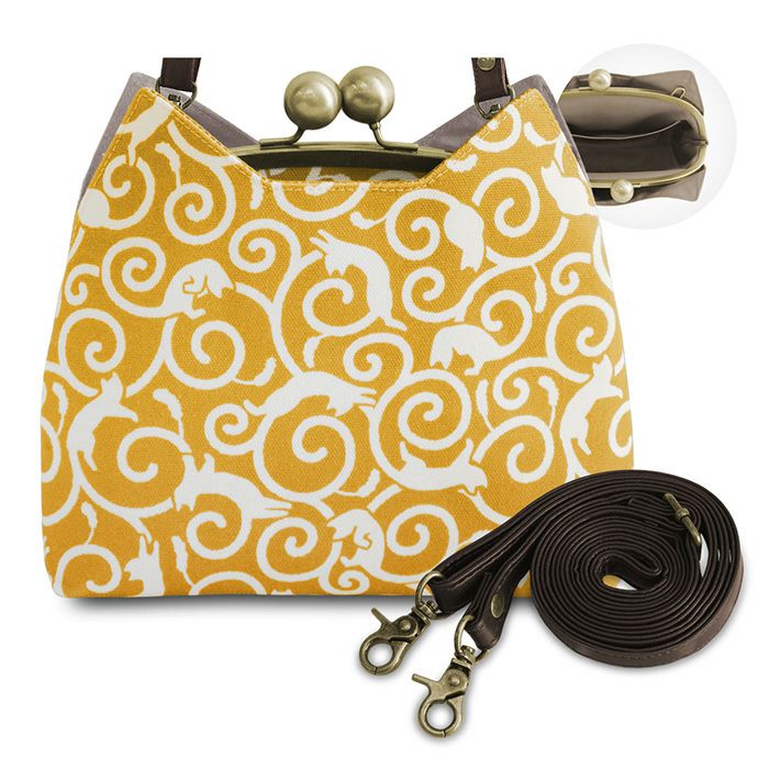 在庫商品】がま口にゃんこポシェット【ねこ唐草】 | がま口の専門店