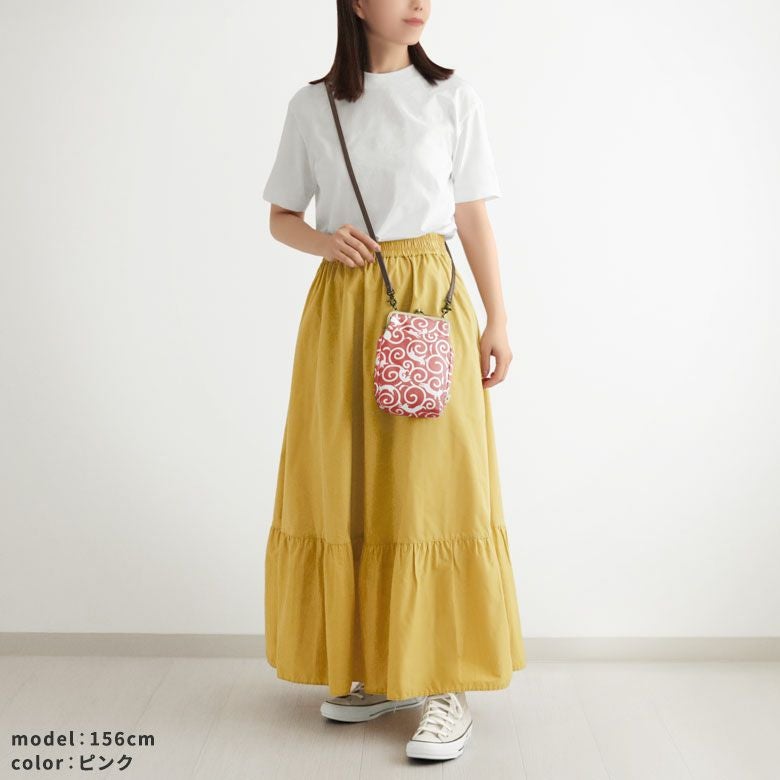 在庫商品】がま口お散歩ポシェット【ねこ唐草】 [M便 1/2] | がま口の