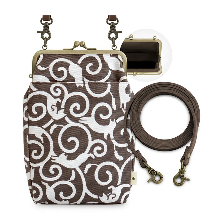 AYANOKOJI あやの小路 お散歩ポシェット ねこ唐草 モカ