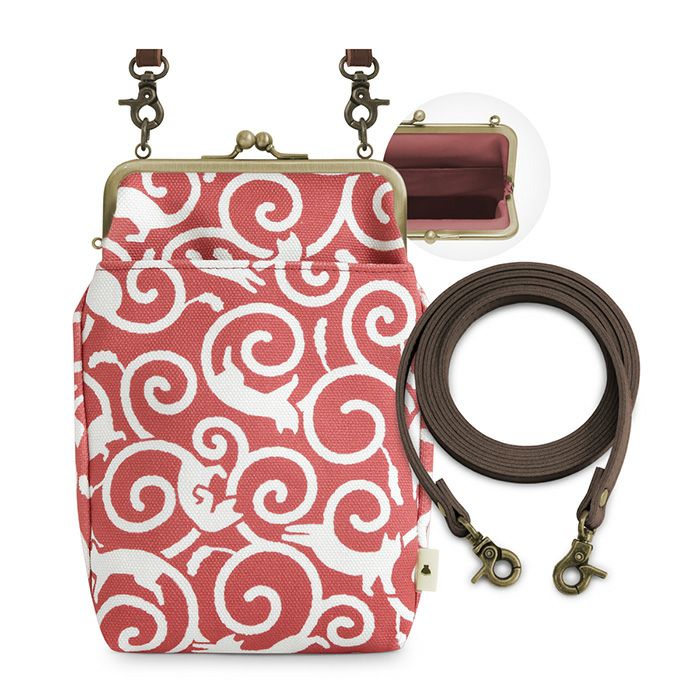 AYANOKOJI あやの小路 お散歩ポシェット ねこ唐草 ピンク