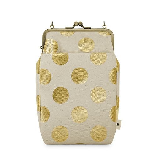 がま口お散歩ポシェット【帆布・HAKUドット】