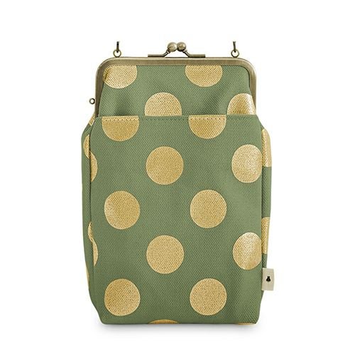 がま口お散歩ポシェット【帆布・HAKUドット】