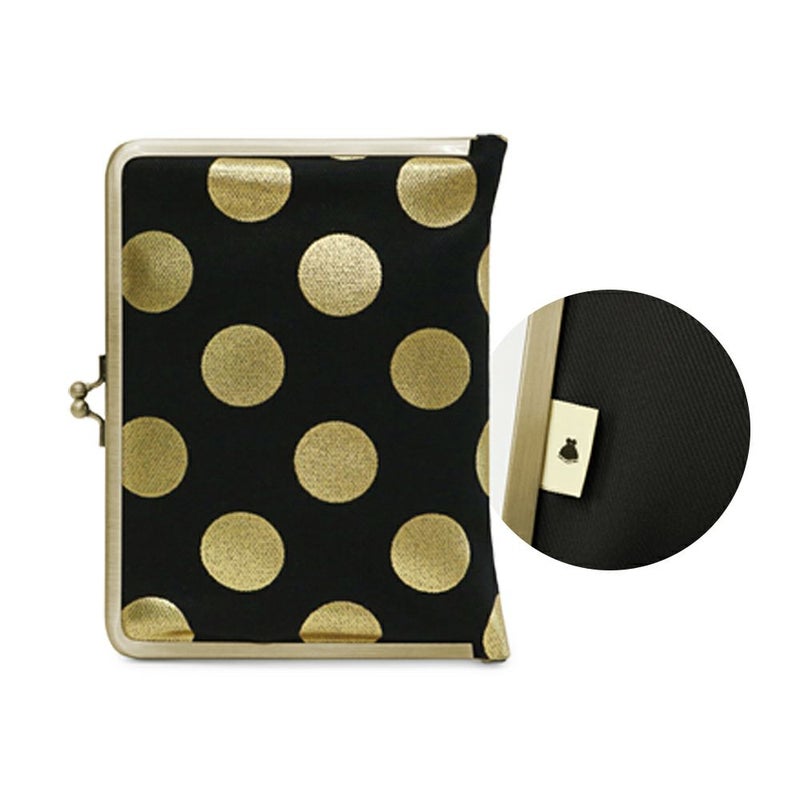 がま口ブックカバー 文庫/A6/360P対応【帆布・HAKUドット】