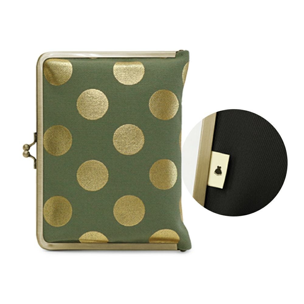 在庫商品】がま口ブックカバー 文庫/A6/360P対応【帆布・HAKUドット