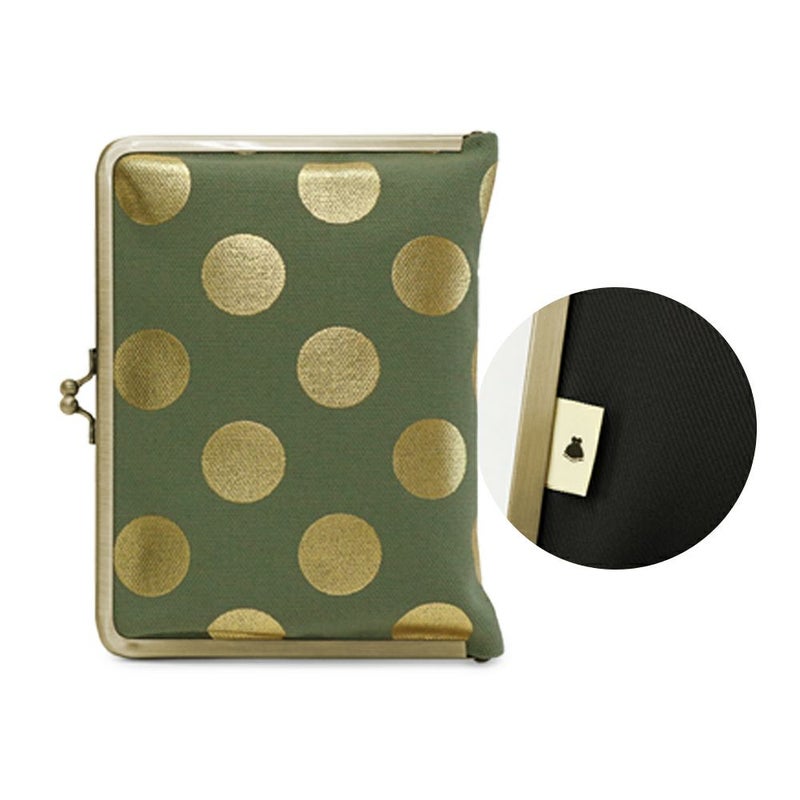 がま口ブックカバー 文庫/A6/360P対応【帆布・HAKUドット】