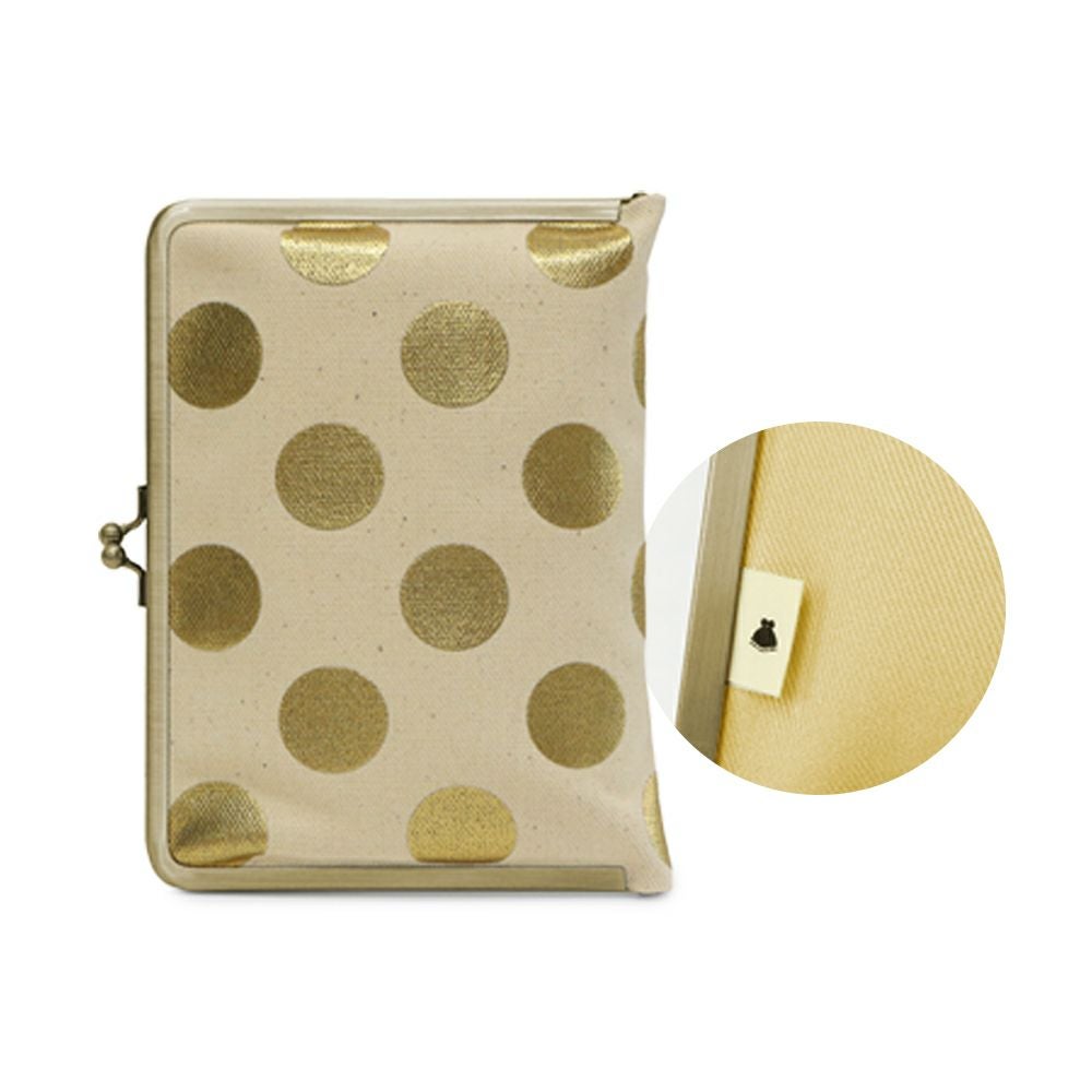 がま口ブックカバー 文庫/A6/360P対応【帆布・HAKUドット】